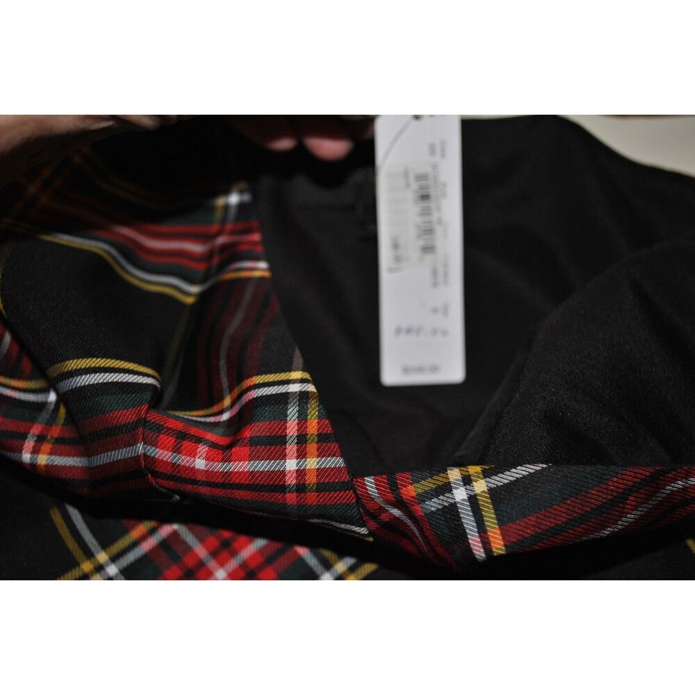 J. Crew Black Stewart Tartan Spagetti Stap Dress Size 8 - Picture 10 of 13